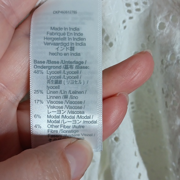 Madewell Rosalie Tie-Strap Top in Geo Eyelet Size XL - Picture 4 of 6